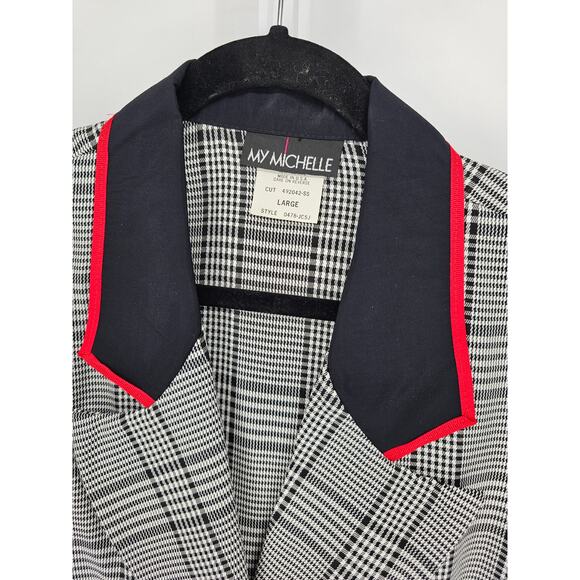 VTG My Michelle Women's Black White Long Sleeve Single Button Jacket Size Large - Picture 3 of 4